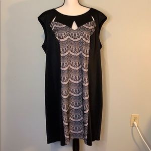 🔥Black w/Lace Scuba Dress NWOT 20W